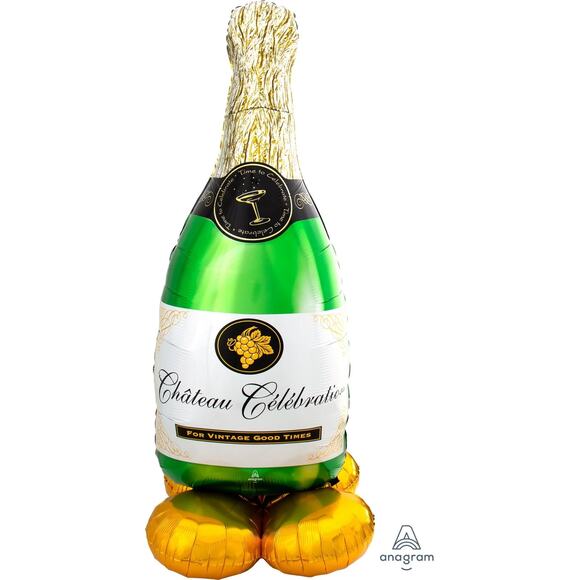 Champagne Celebration 3 Balloon Set – 2 Pack AirLoonz & Mylar Bottle - Picture 14 of 15